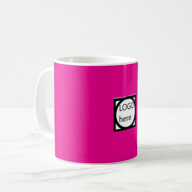 Taza de café promocional con tu LOGO! Morado (Anverso izquierdo)