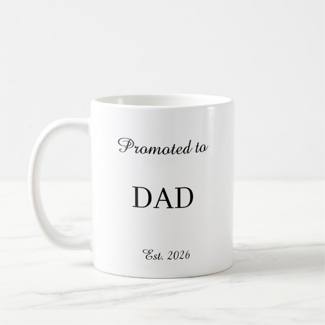 Taza De Café Promoted To Dad Mug – New Dad Gift Coffee Cup (Izquierda)