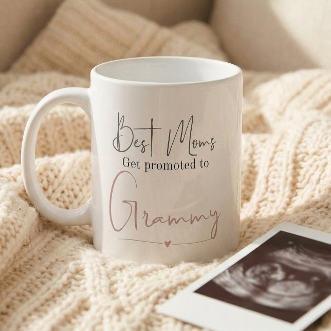 Taza De Café Promoted to Grammy Gift Pregnancy Announcement (Best moms get promoted to Grammy mug)