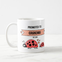 Taza De Café Promoted to grandma ladybugs peach