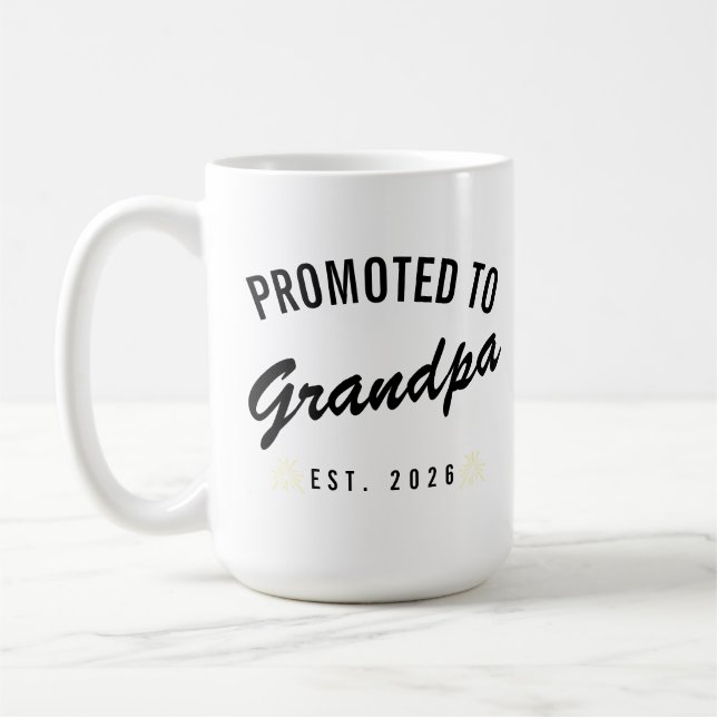 Taza De Café Promoted to Grandpa Est. 2026 (Izquierda)
