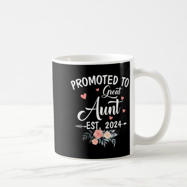 Taza De Café Promoted To Great Aunt Est 2024 Soon To Be Aunt Fl (Derecha)