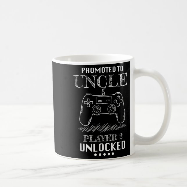 Taza De Café Promoted To Uncle Player 2 Unlock Shirt New Uncle  (Derecha)