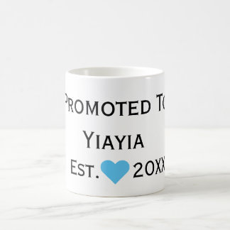 Taza De Café Promoted To Yiayia Black & Blue Mug