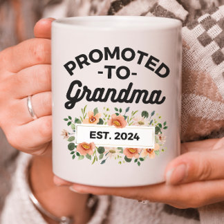 Taza De Café Promovido a floral de abuela recién casada