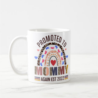 Taza De Café Promovido A Mamá De Nuevo El Arcoiris Leopardo 202
