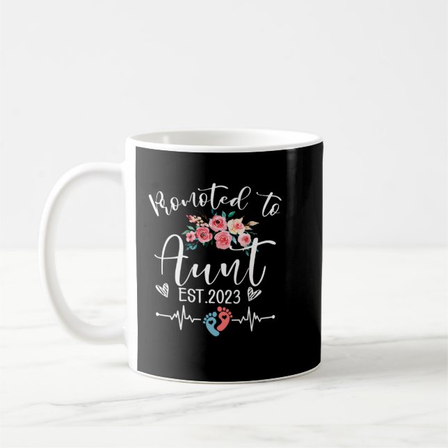 Taza De Café Promovido Para Tía Est. Embarazo De Madre Floral E (Izquierda)