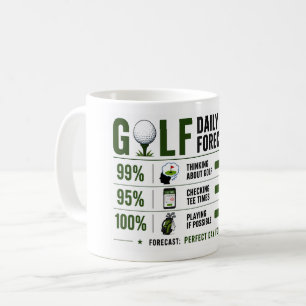 Taza De Café Pronóstico del tiempo divertido de golf 