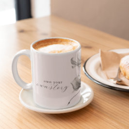 Taza De Café Propiciar tu propia historia | Pétalos de flores |