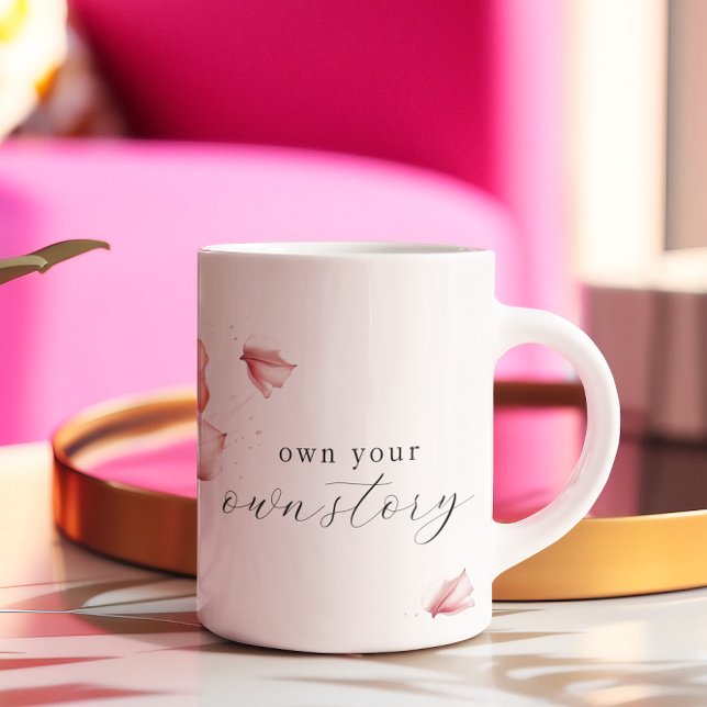 Taza De Café Propiciar tu propia historia | Pétalos de flores | (Subido por el creador)