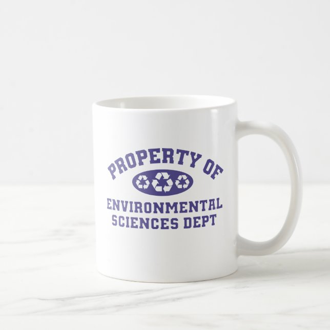 Taza De Café Propiedad De Las Ciencias Ambientales (púrpura) (Derecha)