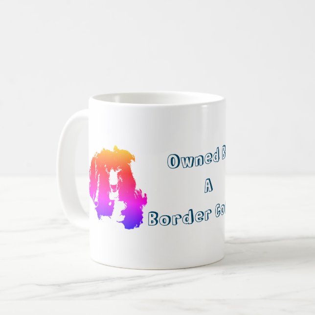 Taza De Café Propiedad De Un Perro Divertido De La Frontera Col (Anverso izquierdo)