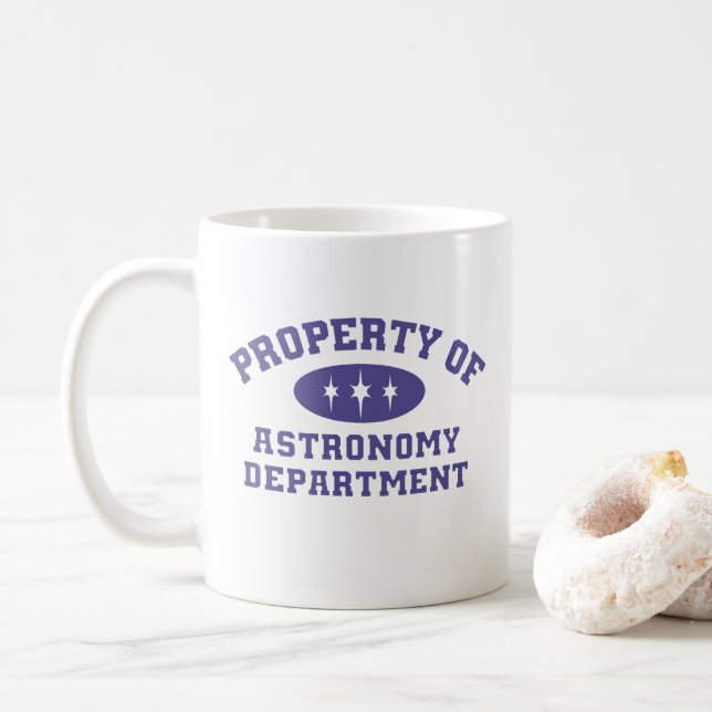 Taza De Café Propiedad Del Departamento De Astronomía (Con donut)