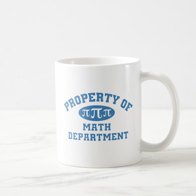 Taza De Café Propiedad Del Departamento De Matemáticas (azul) (Derecha)
