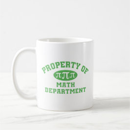 Taza De Café Propiedad Del Departamento De Matemáticas (verde)
