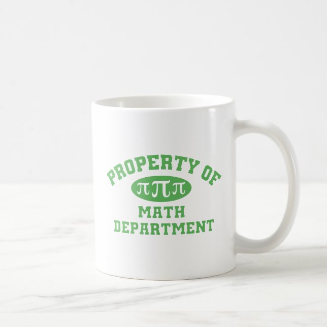 Taza De Café Propiedad Del Departamento De Matemáticas (verde) (Derecha)