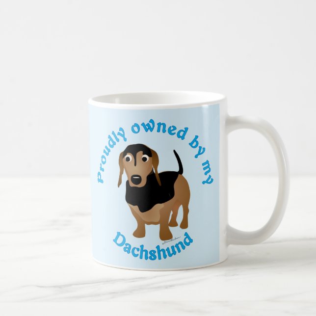 Taza De Café Propiedad orgullosamente de mi Dachshund (Derecha)