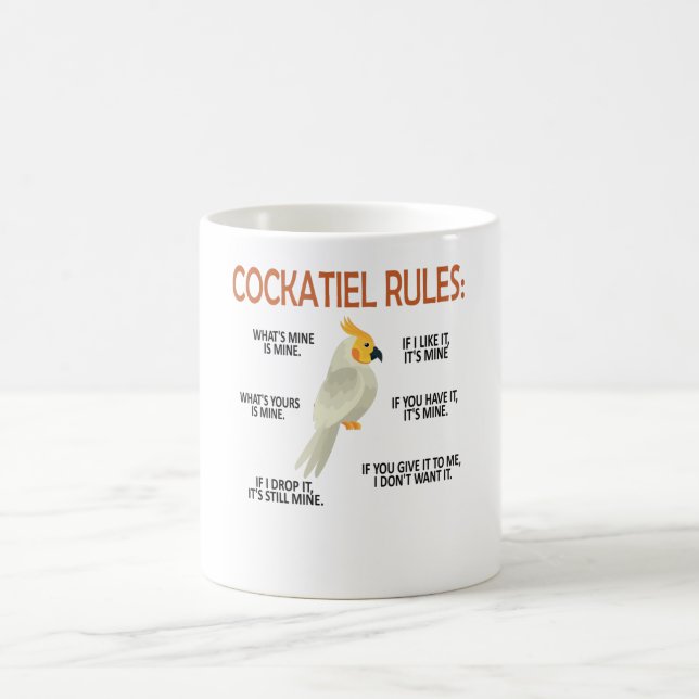 Taza De Café Propietario de Cockatiel Regalos de pájaro Cockati (Centro)