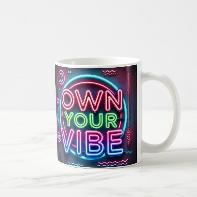 Taza De Café Propietario de su Vibe - Neon Coffee Mug (Derecha)