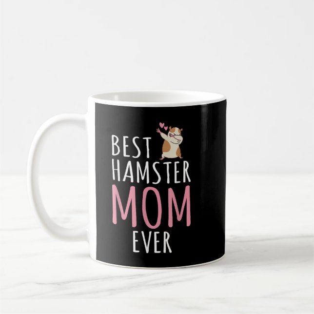 Taza De Café Propietario del mejor Hamster Mom Cute Hamster (Izquierda)