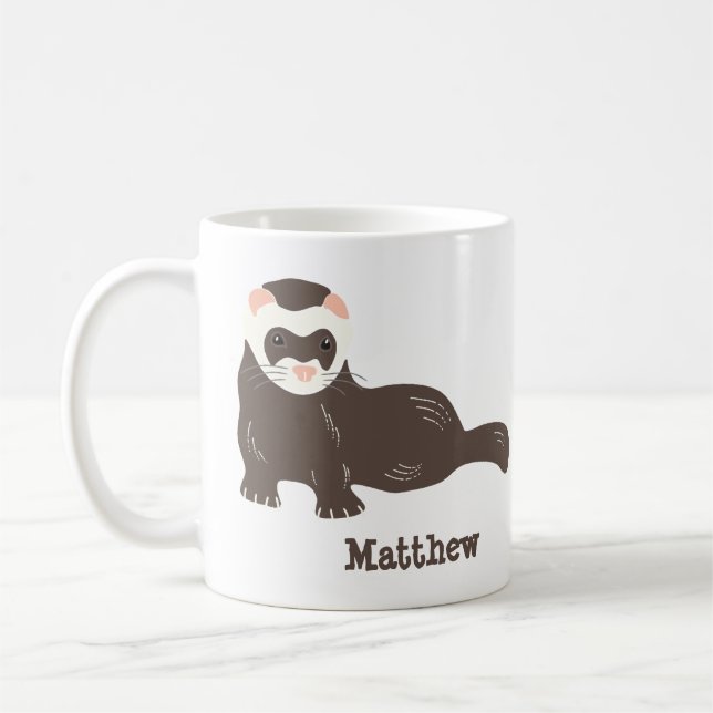 Taza De Café Propietarios de ferret personalizados de dos caras (Izquierda)