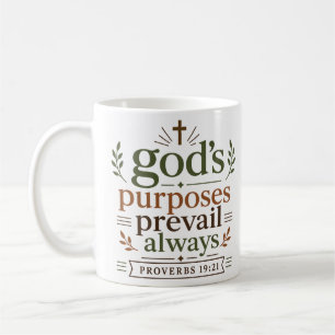 Taza De Café Propósitos de Dios prevalecen siempre Inspiración