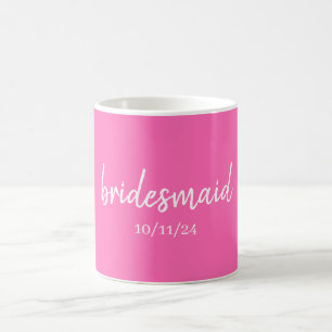 Taza De Café Propuesta de Dama de Honor Rosa Caliente Personali
