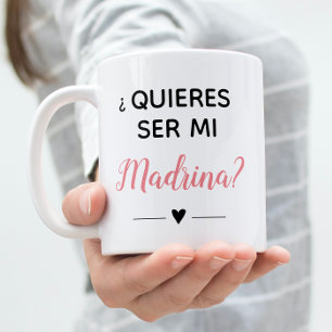 Taza De Café Propuesta de Rosa Quieres Ser Mi Madrina Madrina