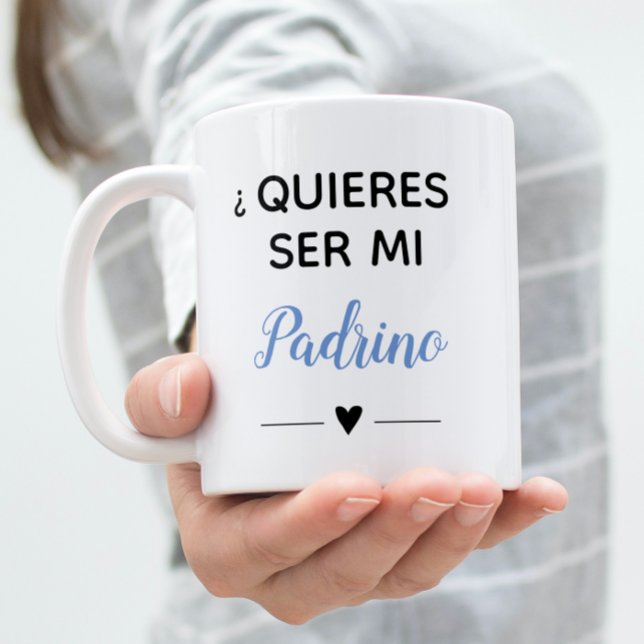 Taza De Café Propuesta del padrino Blue quieres ser mi Padrino (Subido por el creador)