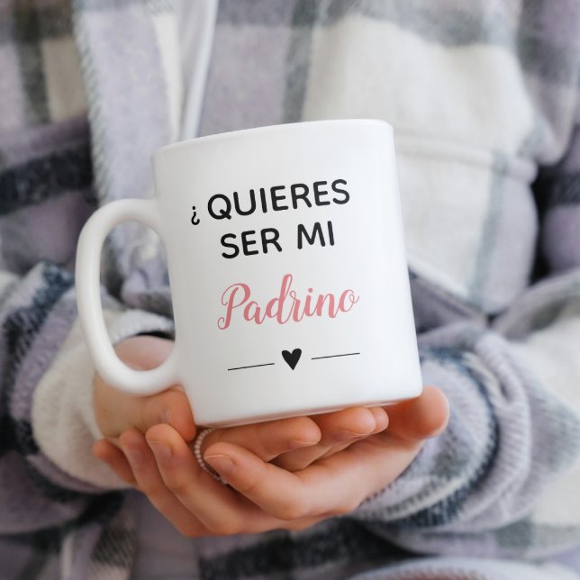 Taza De Café Propuesta del padrino Pink quieres ser mi Padrino (Subido por el creador)