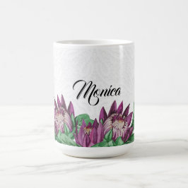 Taza De Café Protea Rey Acuarela Pintada a Mano