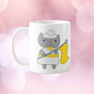 Taza De Café Protección de color de gato amarillo y blanco