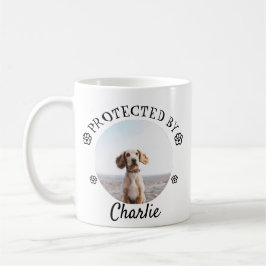 Taza De Café Protected By Dog Photo Paw Print Design