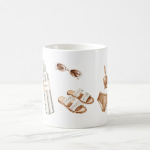 Taza De Café Protector solar Traje de baño Sandalias
