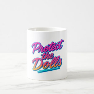 Taza De Café Protege a las Muñecas Arte Retro Neon