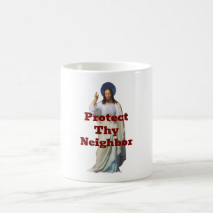 Taza de café Protege a tu vecino