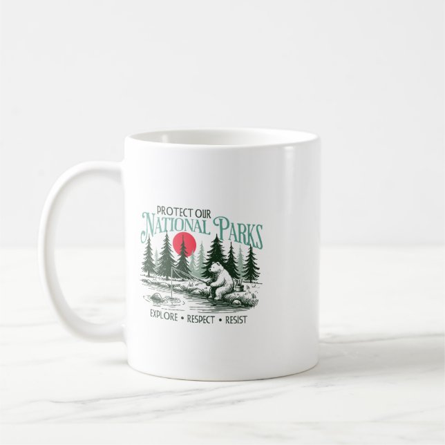 Taza De Café Protege nuestros parques nacionales Explora Respet (Izquierda)