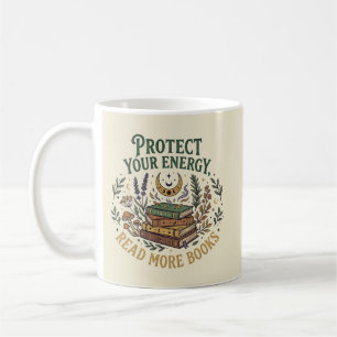 Taza De Café Protege Tu Energía Leer Más Libros Celestiales