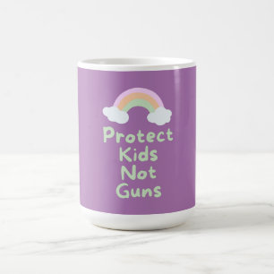 Taza De Café Proteger a los niños, no armas, arte de palabras