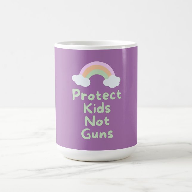 Taza De Café Proteger a los niños, no armas, arte de palabras (Centro)