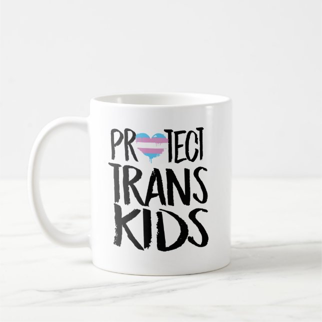 Taza De Café Proteger a los niños transexuales (Izquierda)
