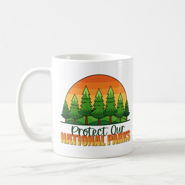 Taza De Café Proteger el apoyo a nuestros parques nacionales (Izquierda)