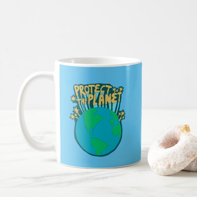 Taza De Café PROTEGER EL PLANETA GUARDAR Eco Green (Con donut)