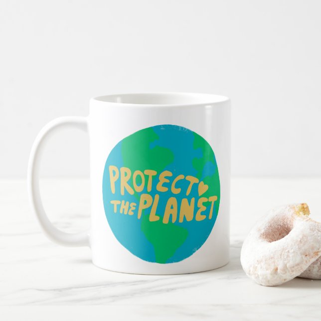 Taza De Café PROTEGER EL PLANETA GUARDAR Eco Green (Con donut)