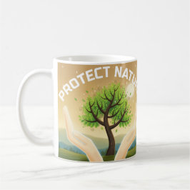 Taza De Café Proteger la naturaleza - Diseño de árbol místico