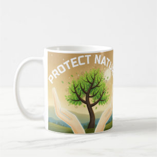 Taza De Café Proteger la naturaleza - Diseño de árbol místico