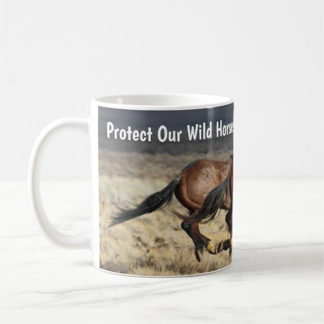 Taza De Café Proteger nuestros caballos salvajes cuando mug (Izquierda)