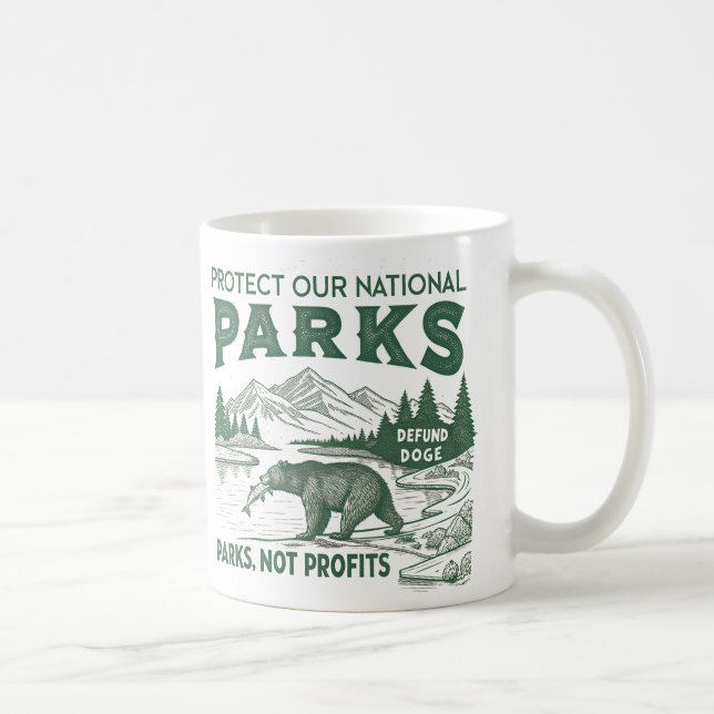 Taza De Café Proteger Nuestros Parques Nacionales Detrás De Los (Derecha)