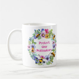 Taza De Café Proteger nuestros polinizadores Flores de abejas