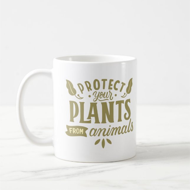 Taza De Café proteger sus plantas de los animales (Izquierda)